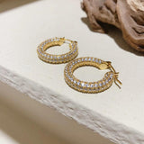 Bling CZ Stone Hoop Earrings for Women