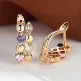 Multicolor Zircon Crystal Hoop Earrings for Women