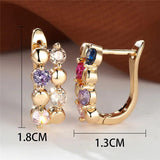 Multicolor Zircon Crystal Hoop Earrings for Women