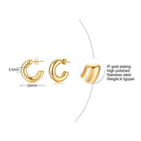 18K SS 20mm CC Shape Hoop Earrings Women Party Jewelry