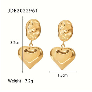 Uworld 14K Heart Drop Earrings Jewelry
