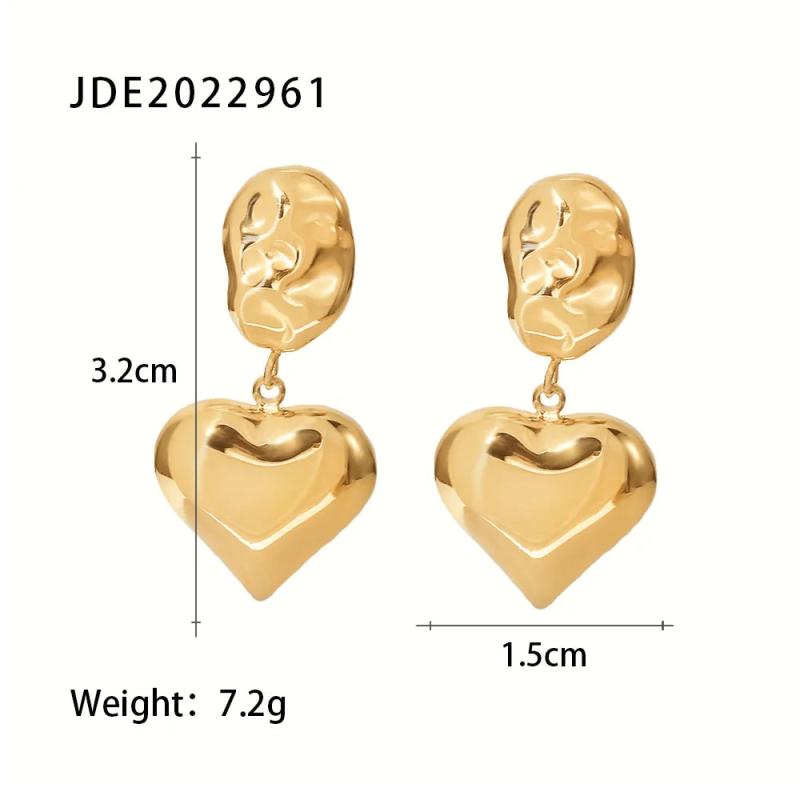 Uworld 14K Heart Drop Earrings Jewelry