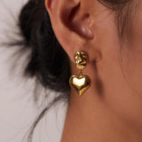 Uworld 14K Heart Drop Earrings Jewelry