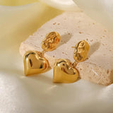 Uworld 14K Heart Drop Earrings Jewelry