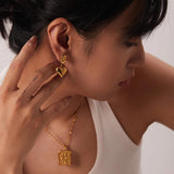 Uworld 14K Heart Drop Earrings Jewelry
