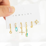 Crystal Flower Hoop Earring Set for Women Wedding Gift