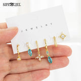 Crystal Flower Hoop Earring Set for Women Wedding Gift