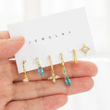 Crystal Flower Hoop Earring Set for Women Wedding Gift
