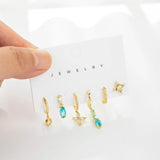 Crystal Flower Hoop Earring Set for Women Wedding Gift