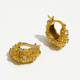 Peri'sbox Chunky Plated Hoop Earrings with Rhinestones