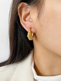 Peri'sbox Chunky Plated Hoop Earrings with Rhinestones