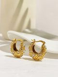 Peri'sbox Chunky Plated Hoop Earrings with Rhinestones