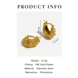 Peri'sbox Chunky Plated Hoop Earrings with Rhinestones