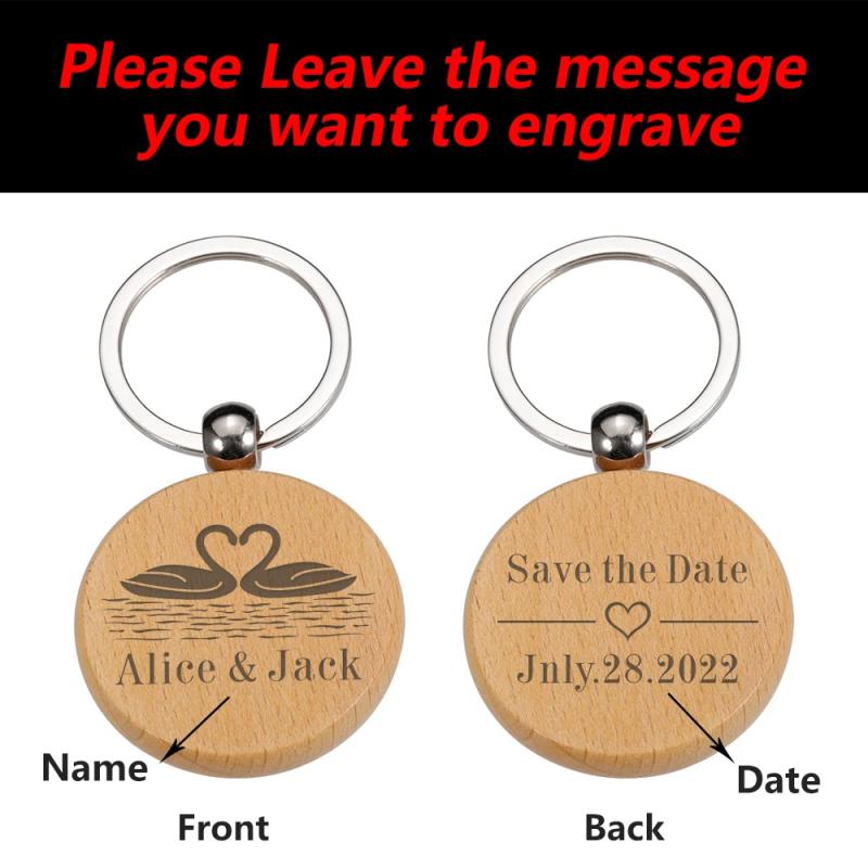 Valentine Wooden Couples Keychain Boyfriend Girlfriend Keyring