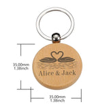 Valentine Wooden Couples Keychain Boyfriend Girlfriend Keyring
