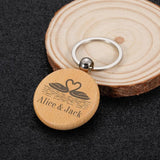 Valentine Wooden Couples Keychain Boyfriend Girlfriend Keyring