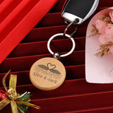 Valentine Wooden Couples Keychain Boyfriend Girlfriend Keyring