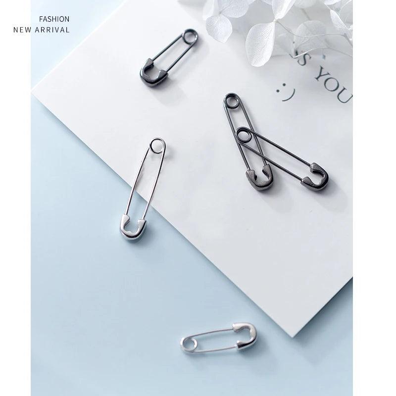 925 Silver Pin Brooch Earrings Hoops for Girls