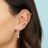 Zircon Circle Chain Earrings For Women Cartilage Hoop Jewelry