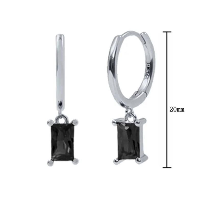 925 Silver Zircon Hoop Earrings Heart/Star Women's Jewelry