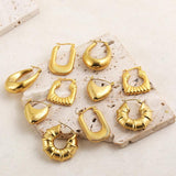 Metal Geometric V Shape Bamboo Earrings for Women