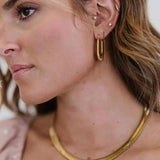 Metal Geometric V Shape Bamboo Earrings for Women