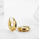 Metal Geometric V Shape Bamboo Earrings for Women