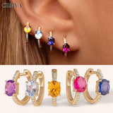 Silver Filled Zircon Hoop Earrings for Women