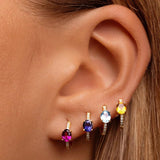 Silver Filled Zircon Hoop Earrings for Women