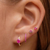 Silver Filled Zircon Hoop Earrings for Women