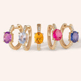 Silver Filled Zircon Hoop Earrings for Women