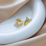 316 Stainless Steel Butterfly Hoop Earrings For Women Plated Jewelry