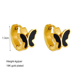 316 Stainless Steel Butterfly Hoop Earrings For Women Plated Jewelry