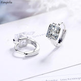 Fanqieliu 925 Silver Crystal Hoop Earrings FQL20512