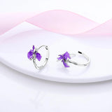 925 Silver Crystal Stars U-Type Earrings