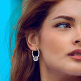 925 Silver Crystal Stars U-Type Earrings