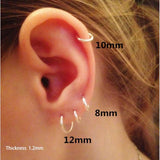 925 Sterling Silver Ear Bone Hoop Earrings Small Round Circle Earrings Hoops
