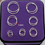 925 Sterling Silver Ear Bone Hoop Earrings Small Round Circle Earrings Hoops