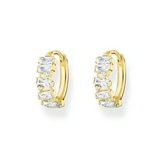 Colorful Zirconia Plated Round Huggie Hoop Earring for Women Men