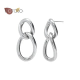 925 Silver 8-Shaped Hoop Earrings Women Jewelry Gift