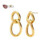 925 Silver 8-Shaped Hoop Earrings Women Jewelry Gift