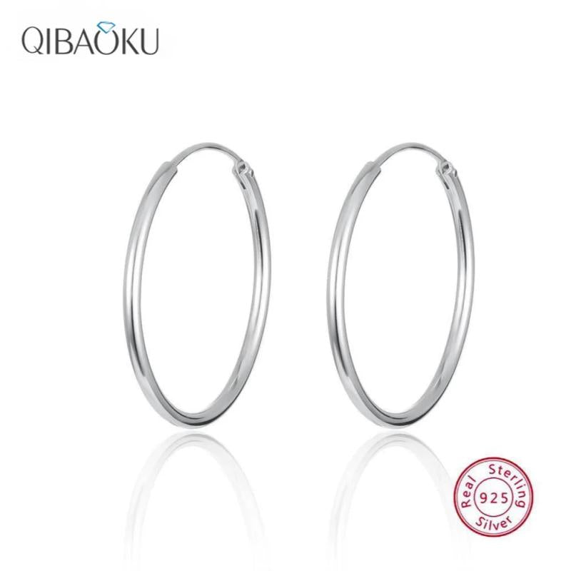 Real Sterling Silver 925 Huge Hoop Earrings for Women