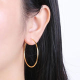 Real Sterling Silver 925 Huge Hoop Earrings for Women