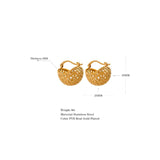 Unique Metal Texture Stainless Steel Huggie Earrings