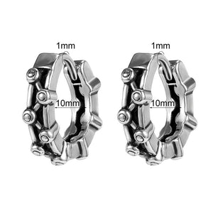 Punk Rock Snake Pattern Hoop Earring Stainless Steel Men Ear Jewelry