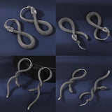 Punk Rock Snake Pattern Hoop Earring Stainless Steel Men Ear Jewelry