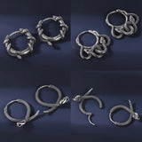 Punk Rock Snake Pattern Hoop Earring Stainless Steel Men Ear Jewelry