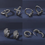 Punk Rock Snake Pattern Hoop Earring Stainless Steel Men Ear Jewelry