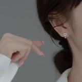 925 Silver Heart Earring Hoop Sleeper Huggie Earrings