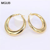 Two-color Stainless Steel Fancy Hoop Earrings for Women